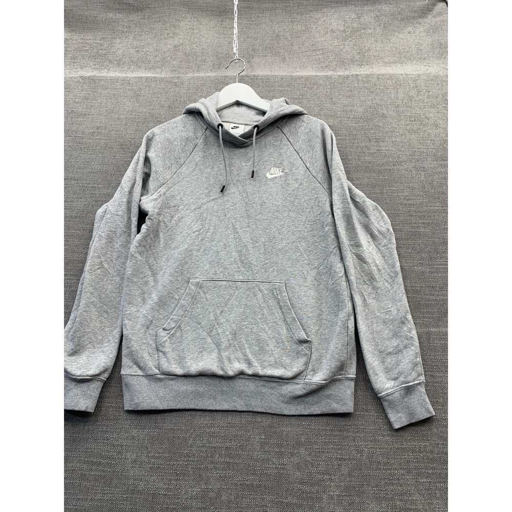 Nike Sportswear‎ Club Hoodie Mens Small Heather Gray Fleece Lined Raglan Sleeve
